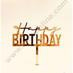 CAKE DECOR™ 5 inch Acrylic Elegant Happy Birthday Cake Topper Cake Decoration Dessert Decoration (SBMT-1025)