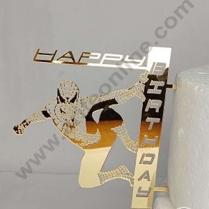 CAKE DECOR™ 5 inch Acrylic Vertical Happy Birthday with Spiderman Cake Topper Cake Decoration Dessert Decoration (SBMT-1029-G)