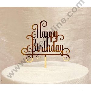 CAKE DECOR™ 5 inch Acrylic Stylish Happy Birthday Cake Topper Cake Decoration Dessert Decoration (SBMT-1038)
