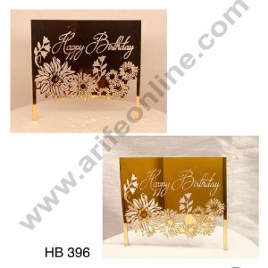 CAKE DECOR™ 5 inch Acrylic Happy Birthday with Floral Board Frame Cake Topper Cake Decoration Dessert Decoration (SBMT-1059)