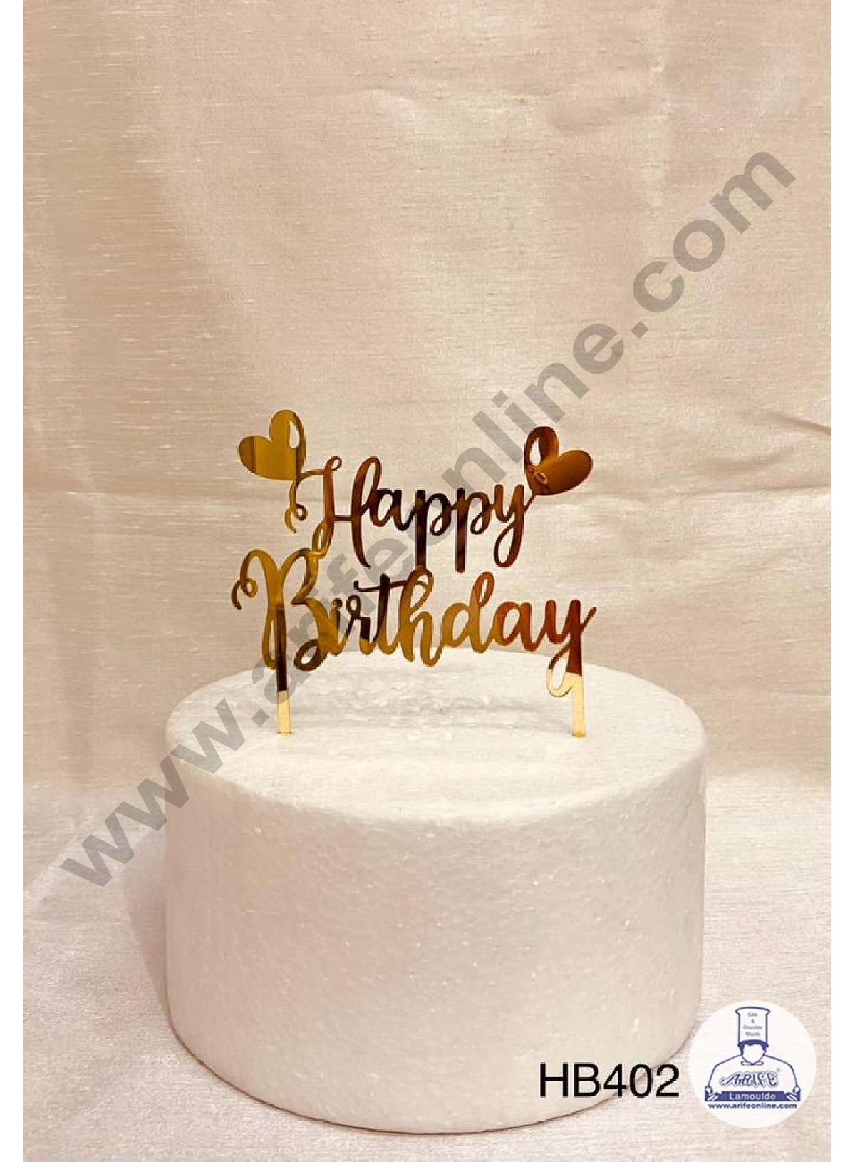 CAKE DECOR™ 5 inch Acrylic Happy Birthday with Heart Balloons Cake Topper Cake Decoration Dessert Decoration (SBMT-1060)