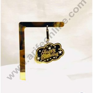 CAKE DECOR™ 5 inch Acrylic Happy Birthday with Hanging Cloud & Star Cake Topper Cake Decoration Dessert Decoration (SBMT-1062-N)