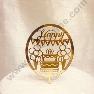 CAKE DECOR™ 5 inch Acrylic Happy Birthday with Happy Birthday Theme Cake Topper Cake Decoration Dessert Decoration (SBMT-1063)