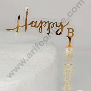 CAKE DECOR™ 5 inch Acrylic Vertical Happy Birthday Cake Topper Cake Decoration Dessert Decoration (SBMT-1072)