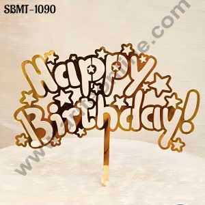 CAKE DECOR™ 5 inch Acrylic Happy Birthday in Funky Style Cake topper (SBMT-1090)