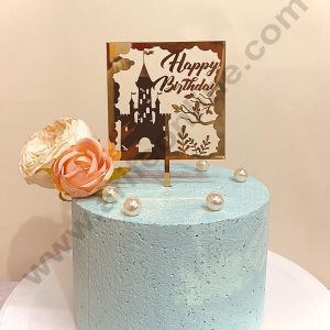 CAKE DECOR™ 5 inch Acrylic Happy Birthday with House and Leaf Cake Topper Cake Decoration (SBMT-1101)
