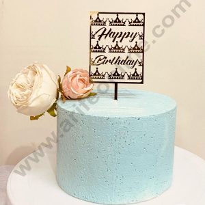 CAKE DECOR™ 5 inch Acrylic Happy Birthday with Crown Cake Topper Cake Decoration (SBMT-1103)