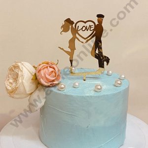 CAKE DECOR™ 5 inch Acrylic Cute Couple With Love Cake Topper Cake Decoration (SBMT-1200)