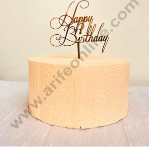 CAKE DECOR™ 5 inch Acrylic Gold Mirror Finishing Acrylic Stylish Happy Birthday Cake Topper  Design-10 ( SBMT-1245 )