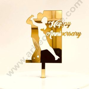 CAKE DECOR™ 5 inch Acrylic Happy Anniversary Dancing Couple Cake Topper Cake Decoration Dessert Decoration (SBMT-2009)