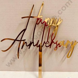 CAKE DECOR™ 5 inch Acrylic Elegant Happy Anniversary Cake Topper Cake Decoration Dessert Decoration (SBMT-2014)