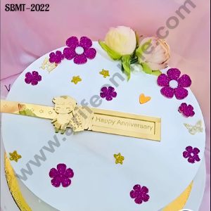 CAKE DECOR™ 5 inch Acrylic Sliding Surprise Happy Anniversary Message Cake topper (SBMT-2022)