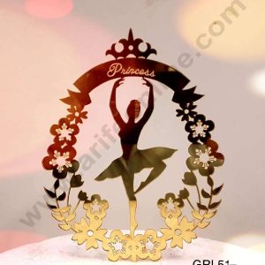 CAKE DECOR™ 5 inch Acrylic Ballerina Princess with Floral Frame Cake Topper Cake Decoration Dessert Decoration (SBMT-3002)