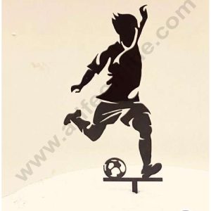 CAKE DECOR™ 5 inch Black Acrylic Football/Soccer Player Cake Topper Cake Decoration Dessert Decoration (SBMT-3004-B)