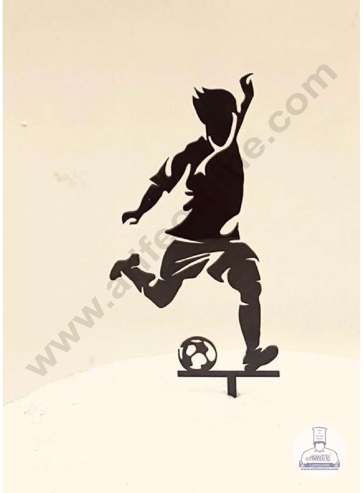 CAKE DECOR™ 5 inch Black Acrylic Football/Soccer Player Cake Topper Cake Decoration Dessert Decoration (SBMT-3004-B)