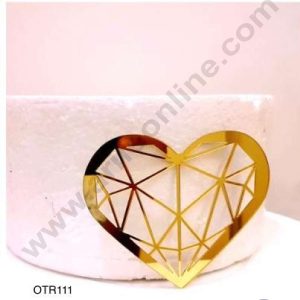 CAKE DECOR™ 5 inch Acrylic Geometric Heart Cake Topper Cake Decoration Dessert Decoration (SBMT-3006)