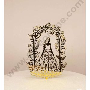 CAKE DECOR™ 5 inch Acrylic Bride Floral Arch Cutout Cake Topper Cake Decoration Dessert Decoration (SBMT-3017)