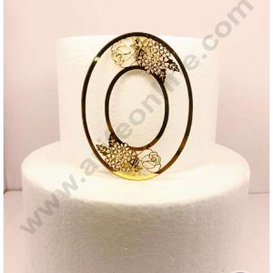 CAKE DECOR™ 5 inch Acrylic Floral Oval Ring Frame Cake Topper Cake Decoration Dessert Decoration (SBMT-3018)