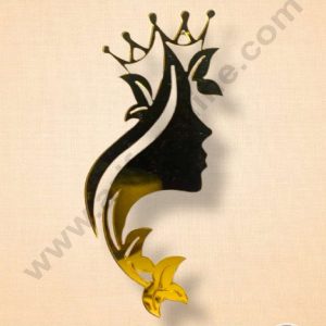 CAKE DECOR™ 5 inch Acrylic Long Hair Women Face Cutout 01 Cake Topper Cake Decoration Dessert Decoration (SBMT-3022-G)