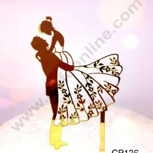 CAKE DECOR™ 5 inch Acrylic Simple Wedding Couple Cutout Cake Topper Cake Decoration Dessert Decoration (SBMT-3027)