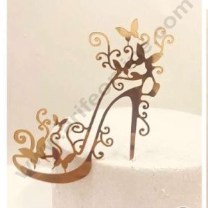 CAKE DECOR™ 5 inch Acrylic High Heel with Butterflies Cutout Cake Topper Cake Decoration Dessert Decoration (SBMT-3028)