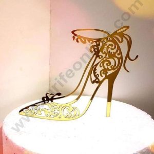 CAKE DECOR™ 5 inch Acrylic High Heel Shoe with Cutout Design Cake Topper Cake Decoration Dessert Decoration (SBMT-3029)