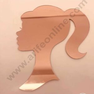 CAKE DECOR™ 5 inch Acrylic Barbie Silhouette Head Cutout Cake Topper Cake Decoration Dessert Decoration (SBMT-3036)