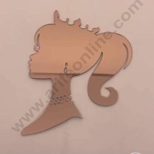 CAKE DECOR™ 5 inch Acrylic Barbie Silhouette Head with Crown Cutout Cake Topper Cake Decoration Dessert Decoration (SBMT-3037)