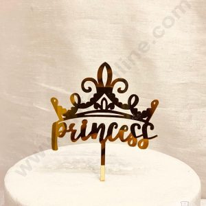 CAKE DECOR™ 5 inch Acrylic Princess With Crown Design Cake Topper Cake Decoration (SBMT-3046)