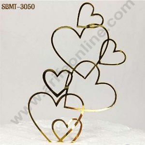 CAKE DECOR™ 5 inch Acrylic 7 Hearts Entwined Cutout Cake Topper Cake Decoration (SBMT-3050)