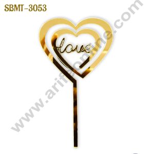 CAKE DECOR™ 5 inch Acrylic Love in Heart Cutout Cake Topper | Photo Holder (SBMT-3053)