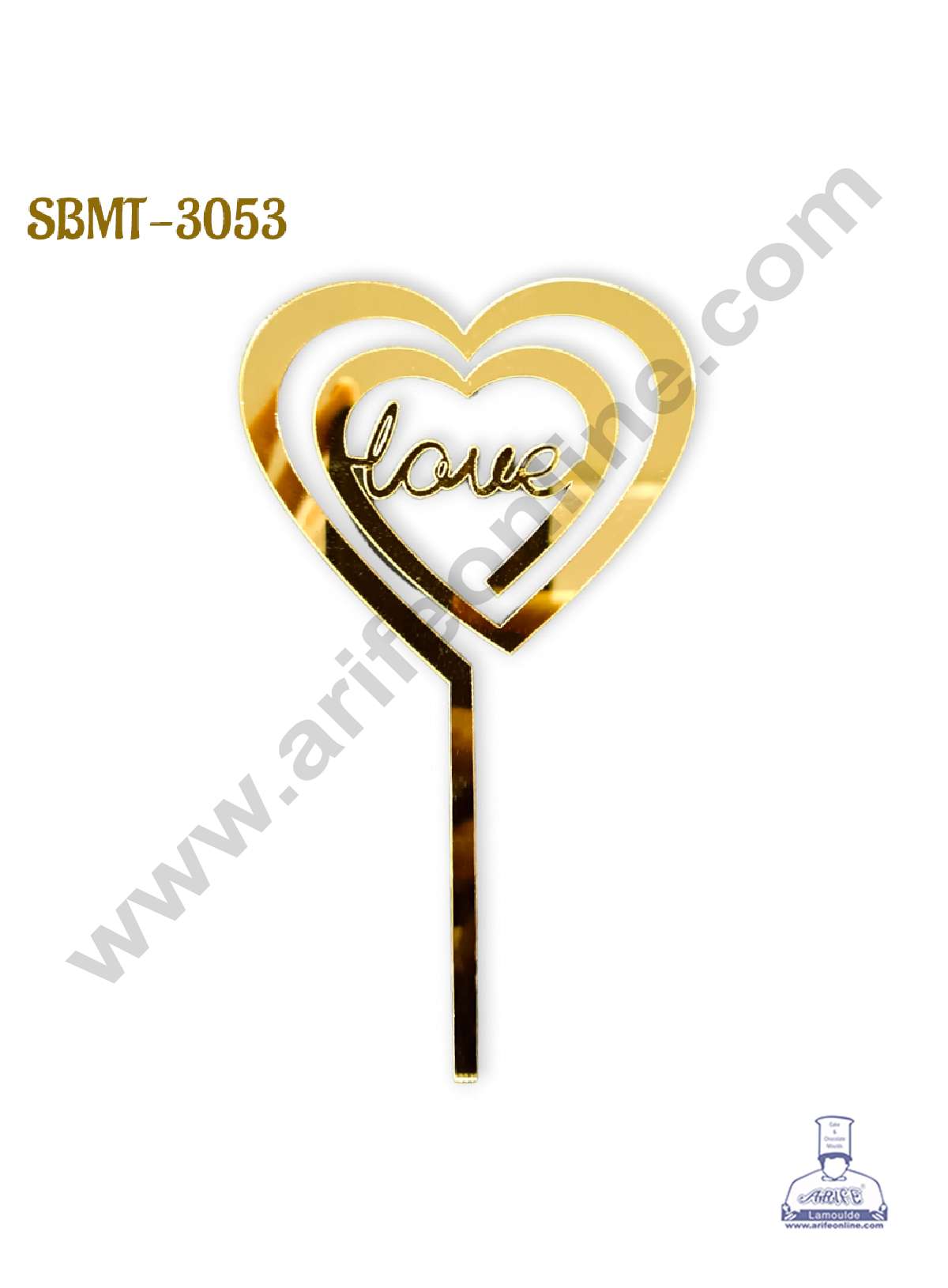 CAKE DECOR™ 5 inch Acrylic Love in Heart Cutout Cake Topper | Photo Holder (SBMT-3053)