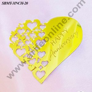 CAKE DECORβ’ 3 inch Acrylic Happy Anniversary Heart Cutout Cake topper (SBMT-3INCH-20)