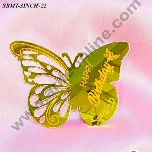 CAKE DECORβ’ 3 inch Acrylic Happy Birthday in Butterfly Cutout Cake & Cupcake topper (SBMT-3INCH-22)
