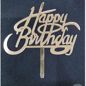 Cake Decor Mirror Finishing Acrylic Cake Topper Happy Birthday SBMT-507-1