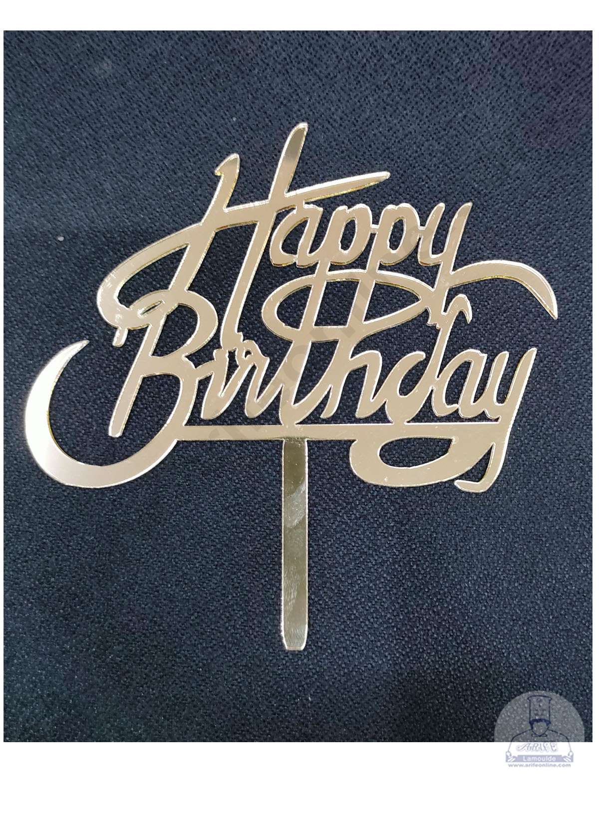 Cake Decor Mirror Finishing Acrylic Cake Topper Happy Birthday SBMT-507-1