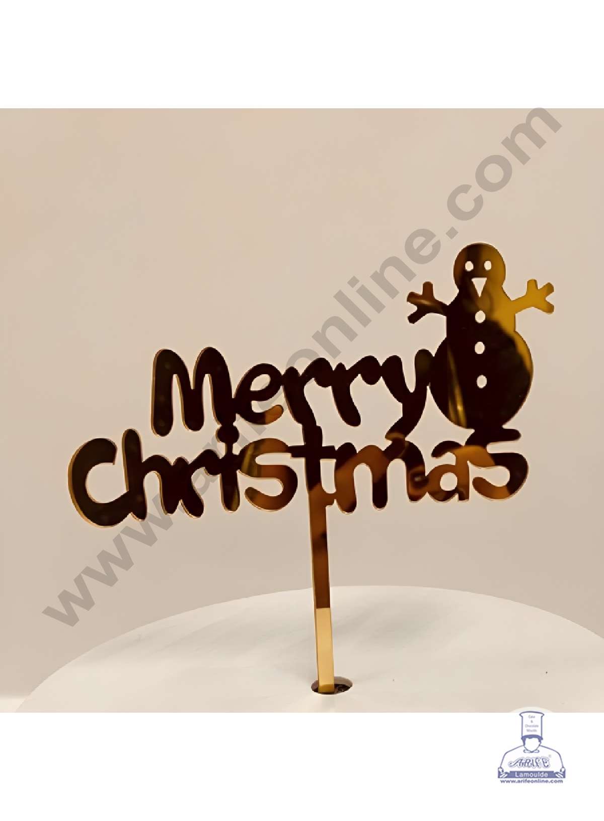 CAKE DECORβ’ 5 inch Acrylic Merry Christmas with Snowman Cutout Cake Topper Cake Decoration Dessert Decoration (SBMT-6005)