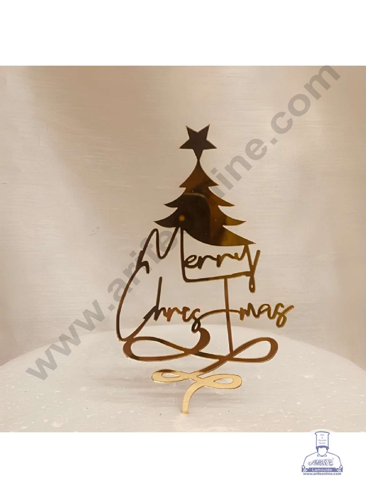 CAKE DECORβ’ 5 inch Acrylic Stylish Merry Christmas under Tree Cutout Cake Topper Cake Decoration Dessert Decoration (SBMT-6007)