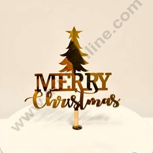 CAKE DECORβ’ 5 inch Acrylic Merry Christmas under Tree Cutout Cake Topper Cake Decoration Dessert Decoration (SBMT-6008)