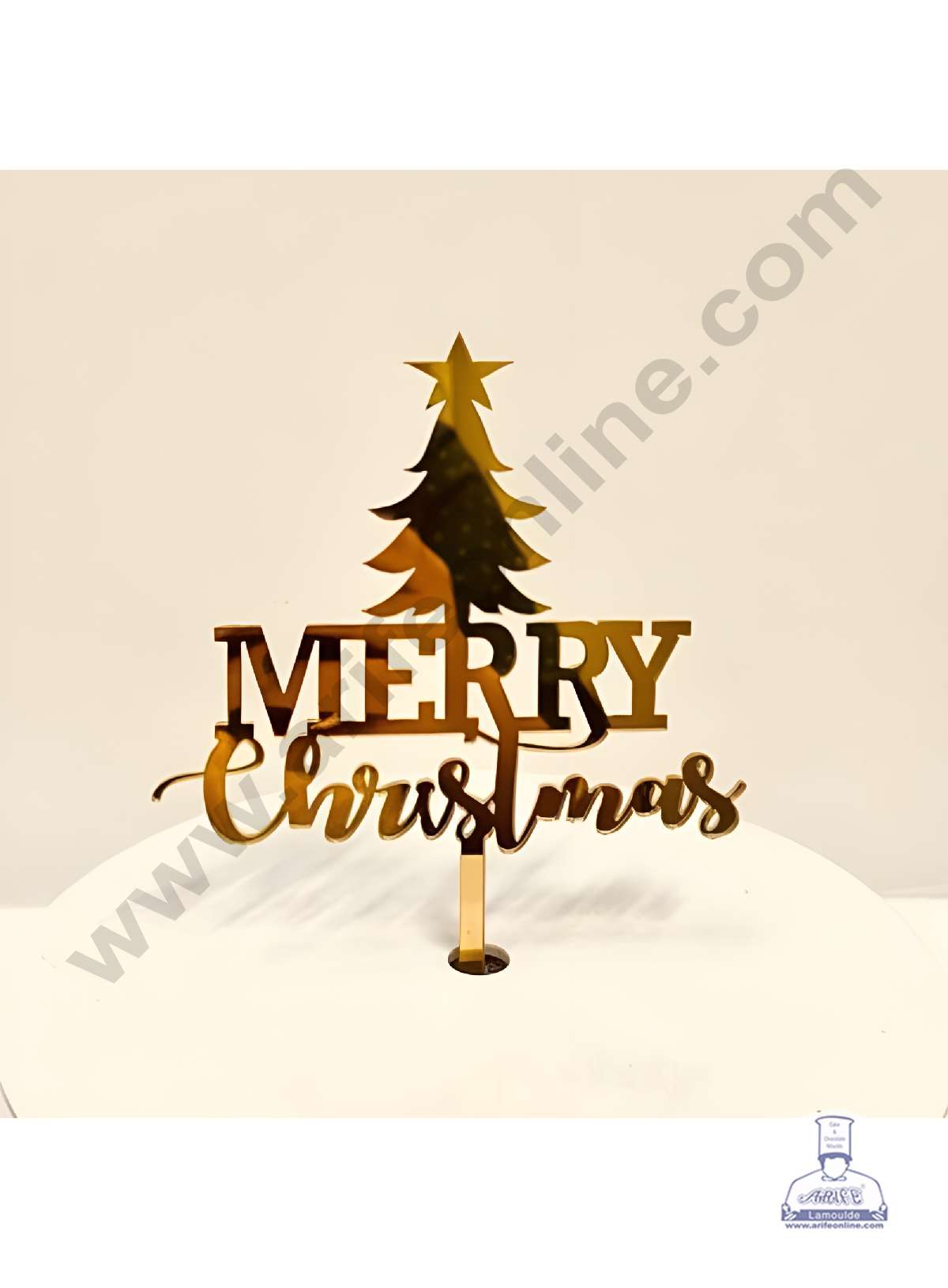 CAKE DECOR™ 5 inch Acrylic Merry Christmas under Tree Cutout Cake Topper Cake Decoration Dessert Decoration (SBMT-6008)