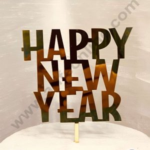 CAKE DECOR™ 5 inch Acrylic Bold Happy New Year Cutout Cake Topper Cake Decoration (SBMT-6018)
