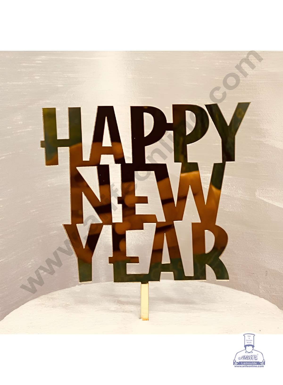 CAKE DECORβ’ 5 inch Acrylic Bold Happy New Year Cutout Cake Topper Cake Decoration (SBMT-6018)