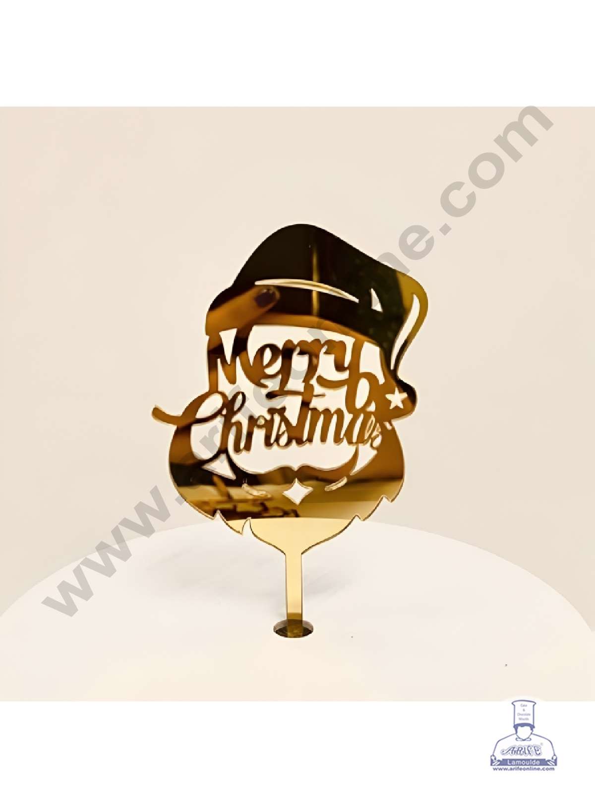CAKE DECORβ’ 5 inch Acrylic Merry Christmas with Santa Claus Cutout Cake Topper Cake Decoration (SBMT-6024)