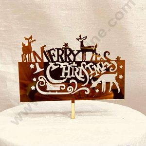 CAKE DECORβ’ 5 inch Acrylic Merry Christmas Fancy Cutout Cake Topper Cake Decoration (SBMT-6025)