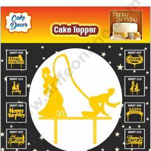 Cake Decor Mirror Finshing Acrylic Couples Cake Topper Funky Couple