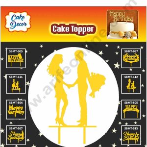 Cake Decor Mirror Finshing Acrylic Couples Cake Topper Proposing Couple