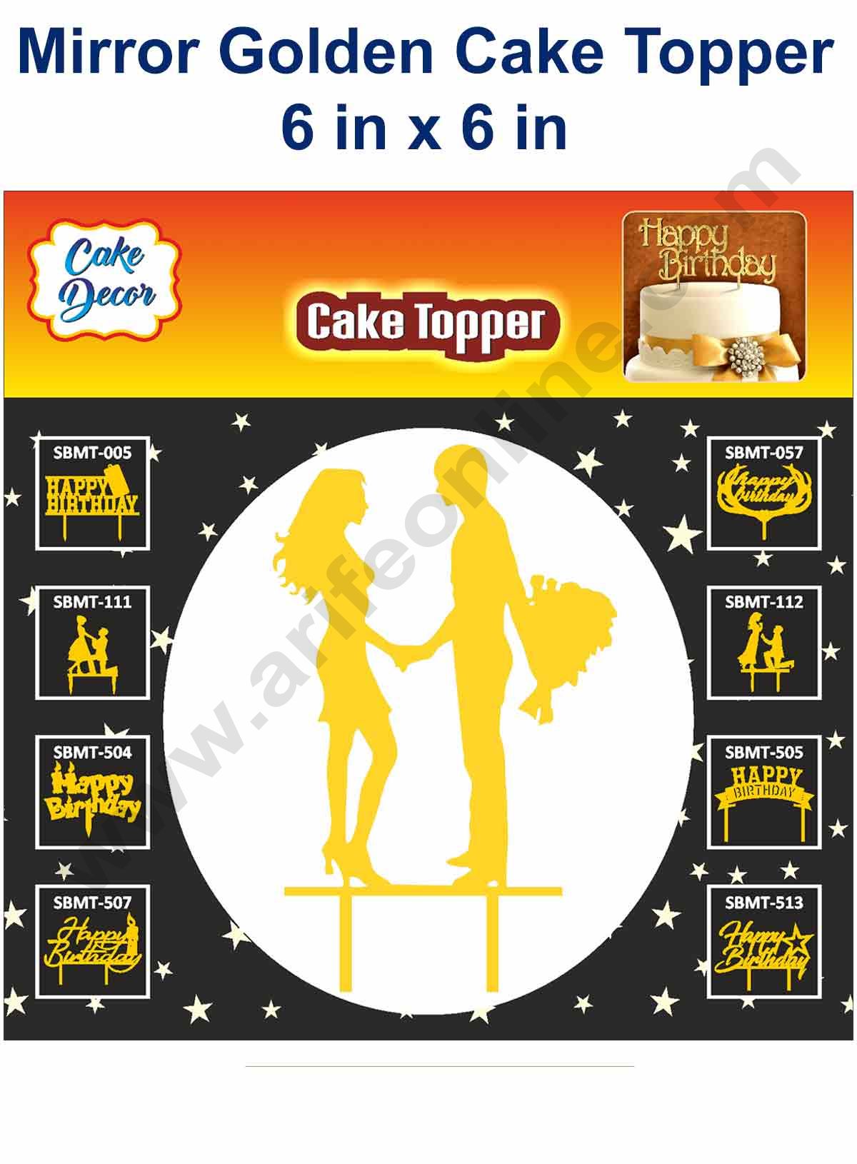 Cake Decor Mirror Finshing Acrylic Couples Cake Topper Proposing Couple