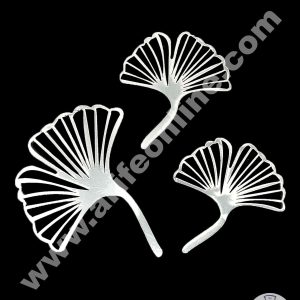 CAKE DECOR™ 3 pcs Ginkgo Leaves Mirror Acrylic Finishing Cake Topper - Ginkgo Leaves ( SBMT-M-01)