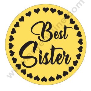 CAKE DECOR™ Acrylic Best Sister Coin Topper for Cake and Cupcakes ( SBMT-Coin-044 )