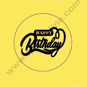 CAKE DECORβ’ Acrylic Simple Happy Birthday Coin Topper for Cake and Cupcakes ( SBMT-Coin-047-N )